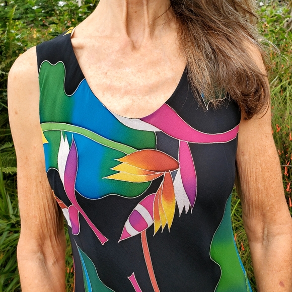 Beautiful Tropical Dress by SIMPLY SILK - Picture 2 of 8